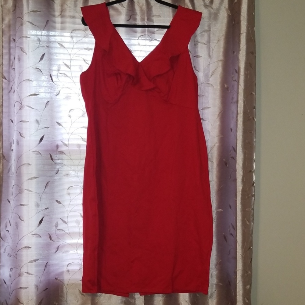 *NWT * Beautiful V-Neck Form Fitting Red Dress